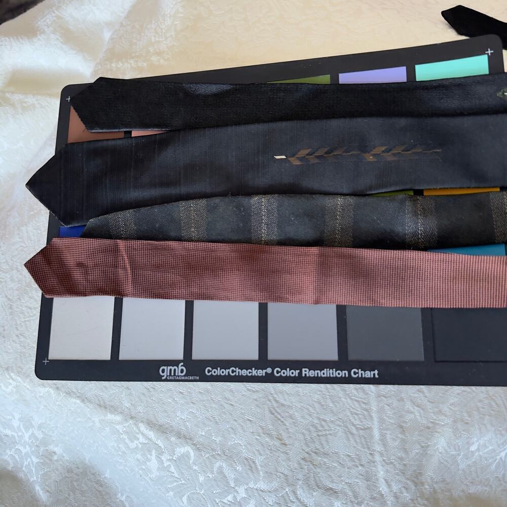Lot of 4 Skinny Ties Vintage 1960’s Silk Wide Fall Winter Black Green Necktie - Picture 5 of 10